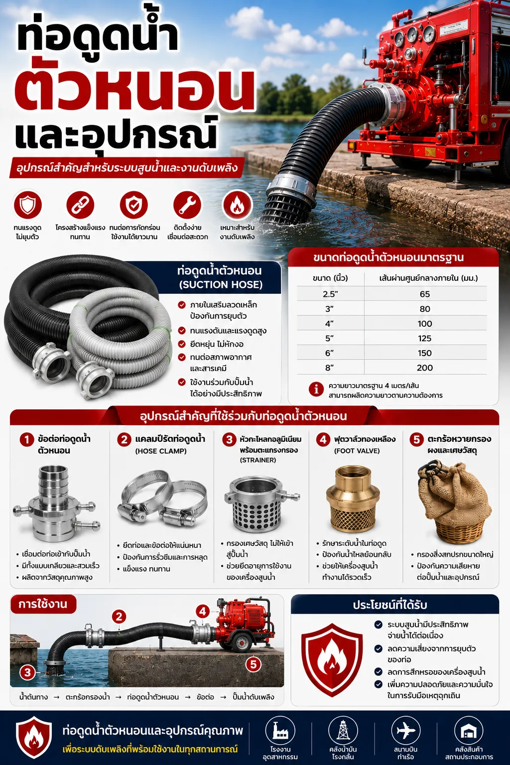 บทความท่อดูดน้ำตัวหนอนและอุปกรณ์