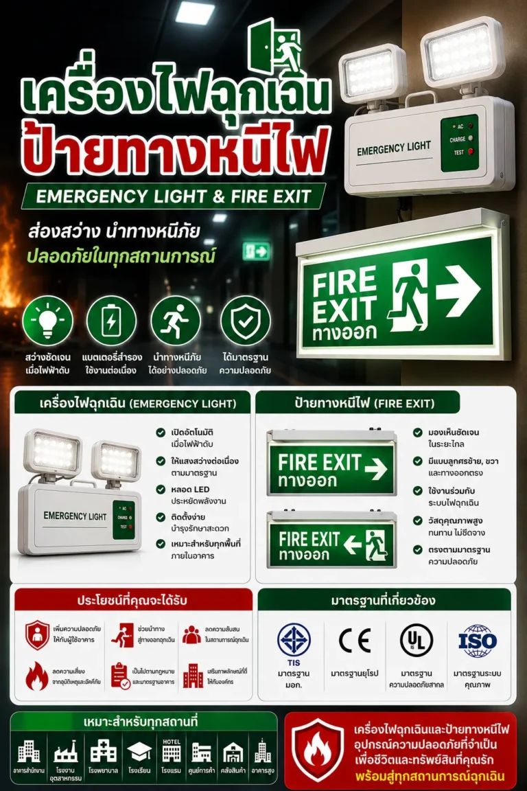 บทความเครื่องไฟฉุกเฉินและป้ายทางหนีไฟ