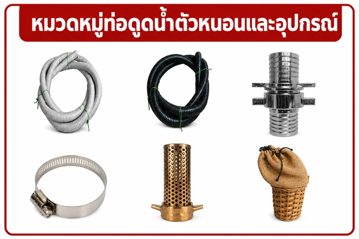 หมวดหมู่ท่อดูดน้ำตัวหนอนและอุปกรณ์